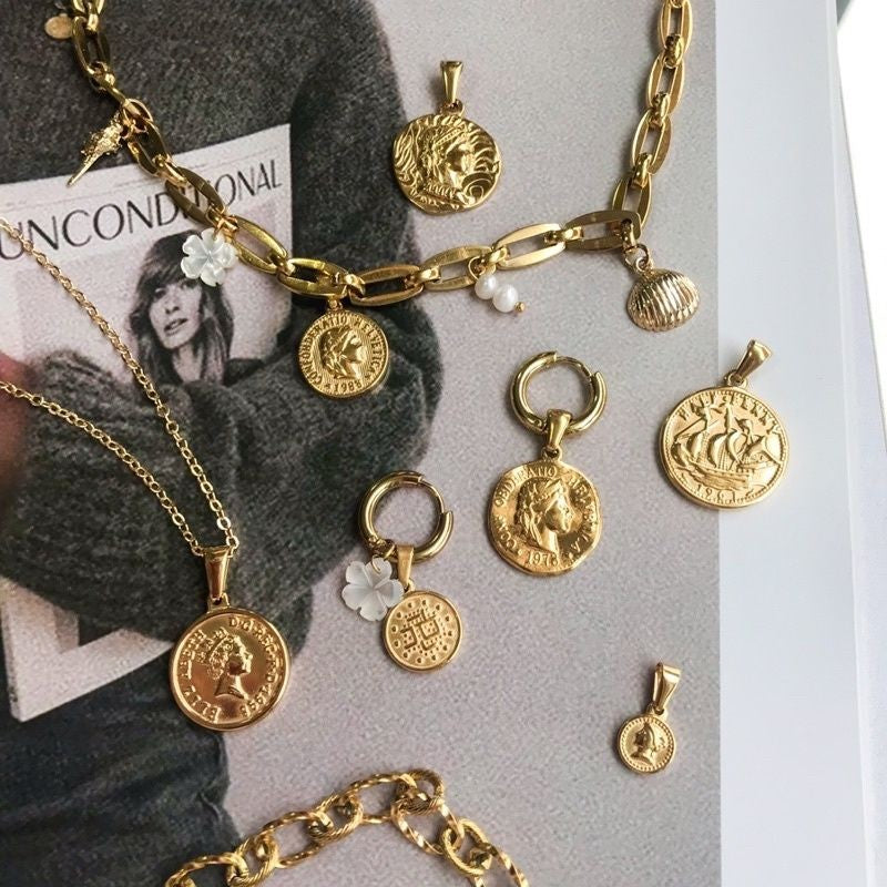 Vintage Coin Pendant 3 -  Stainless Steel