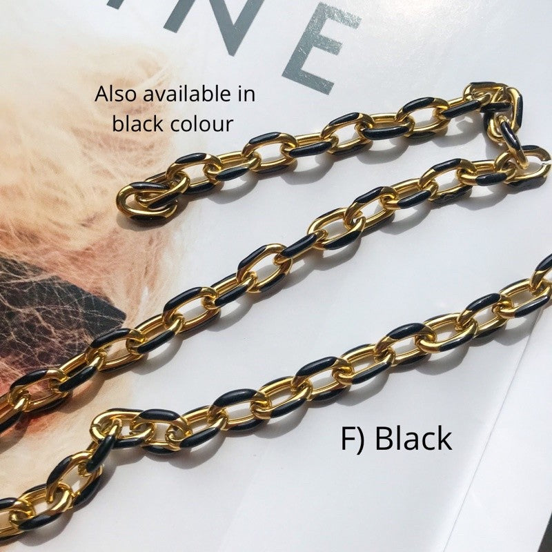 Stainless steel thick link colourful chain coated with colour 50cm/ gold necklace jewellery for diy bracelet bulky chain