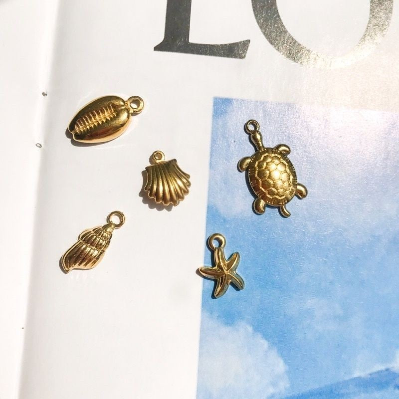Sea creatures beach pendant shells - Stainless steel
