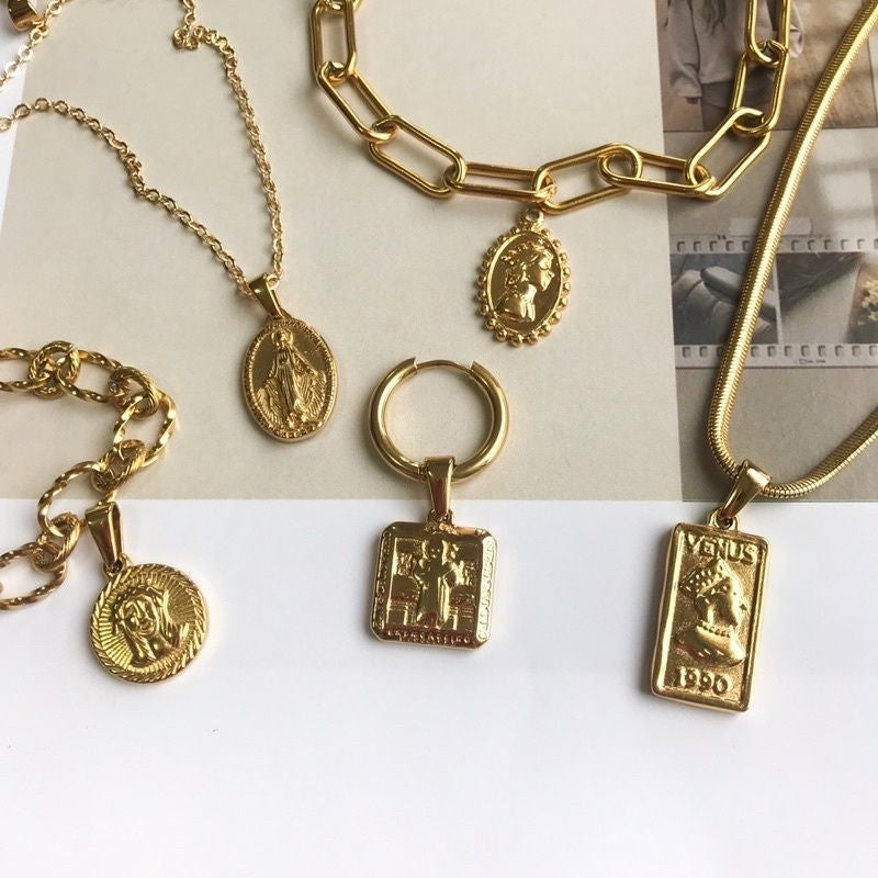 Vintage Coin Pendant 1 Pc - Stainless Steel
