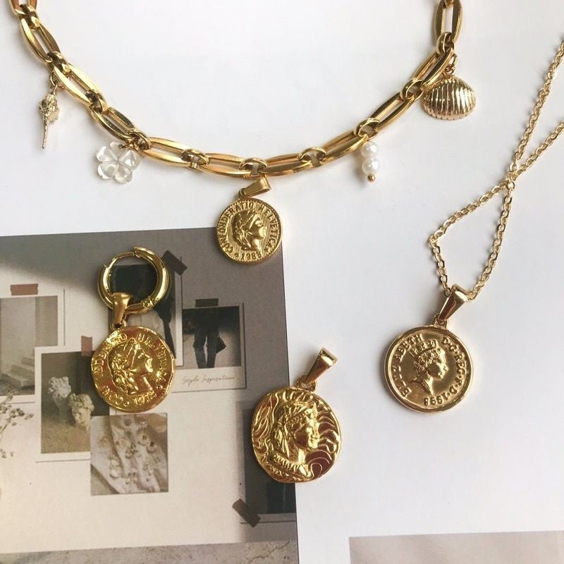 Vintage Coin Pendant 3 -  Stainless Steel