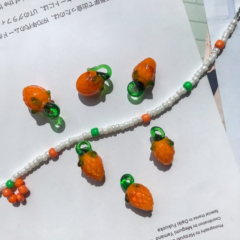 Fruit pendant glass beads pendant 1 pc for diy jewellery necklace