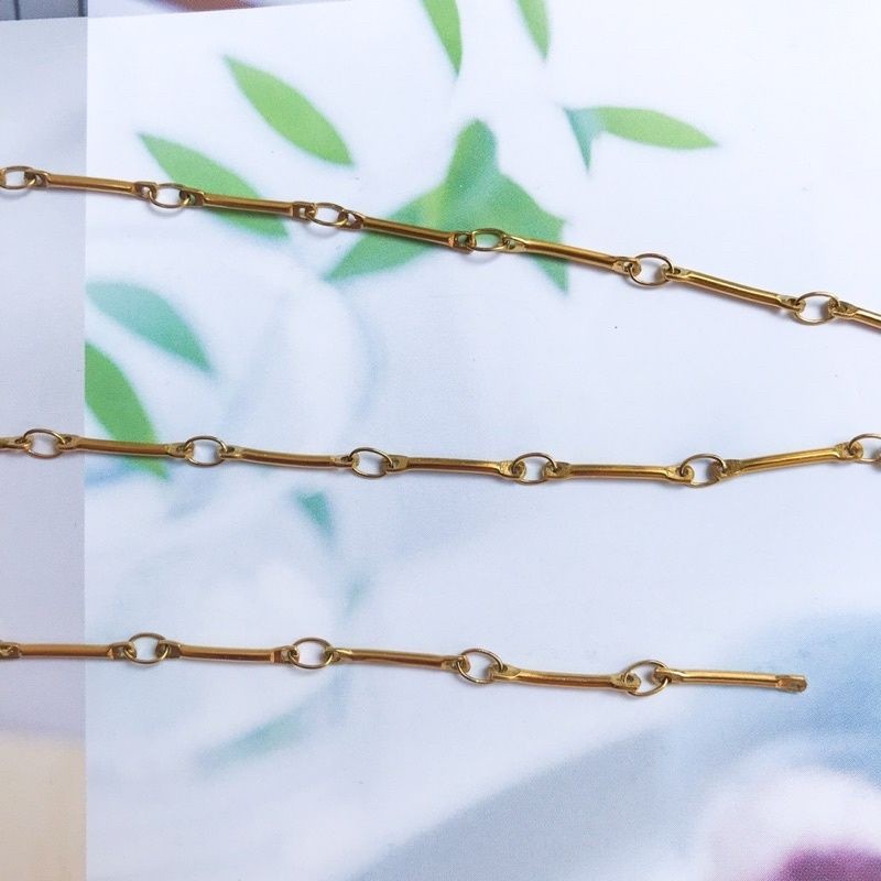 DIY Chain: Stainless steel twisted leaves link chain /Bamboo chain/ ball link chain
