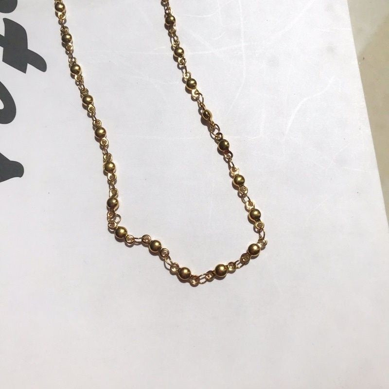 DIY Chain: Stainless steel twisted leaves link chain /Bamboo chain/ ball link chain