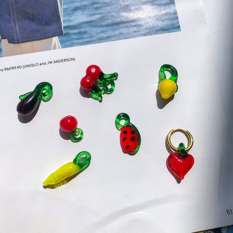 Fruit pendant glass beads pendant 1 pc for diy jewellery necklace