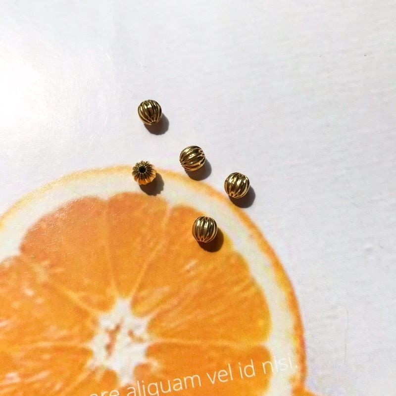 Pumpkin beads spacer 1 pc - Stainless steel