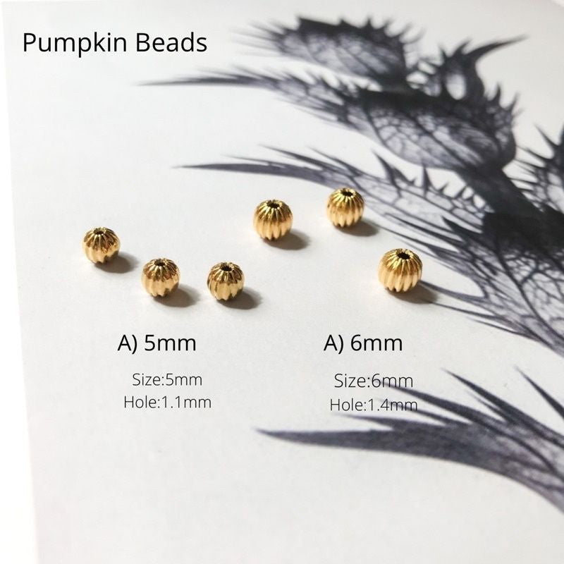 Pumpkin beads spacer 1 pc - Stainless steel