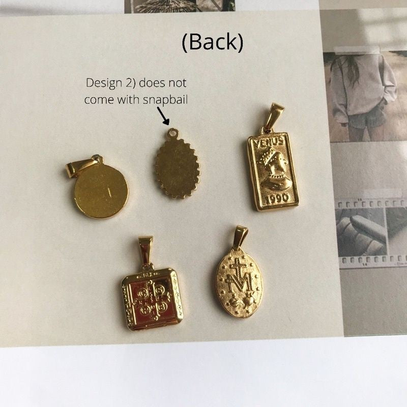 Vintage Coin Pendant 1 Pc - Stainless Steel