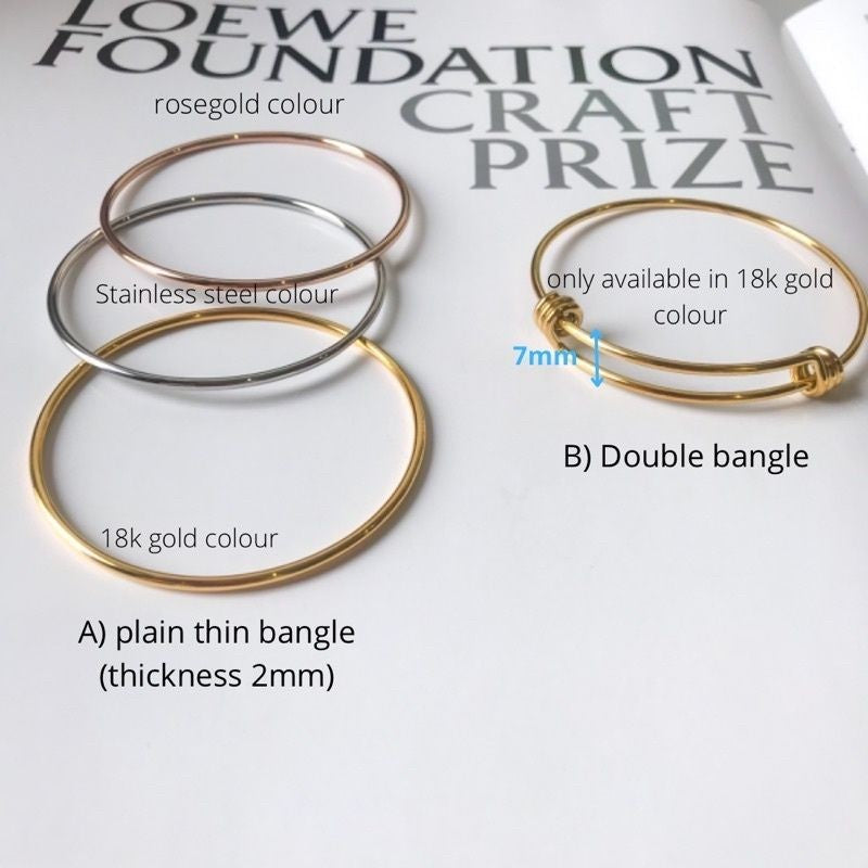 Stainless steel plain bangle