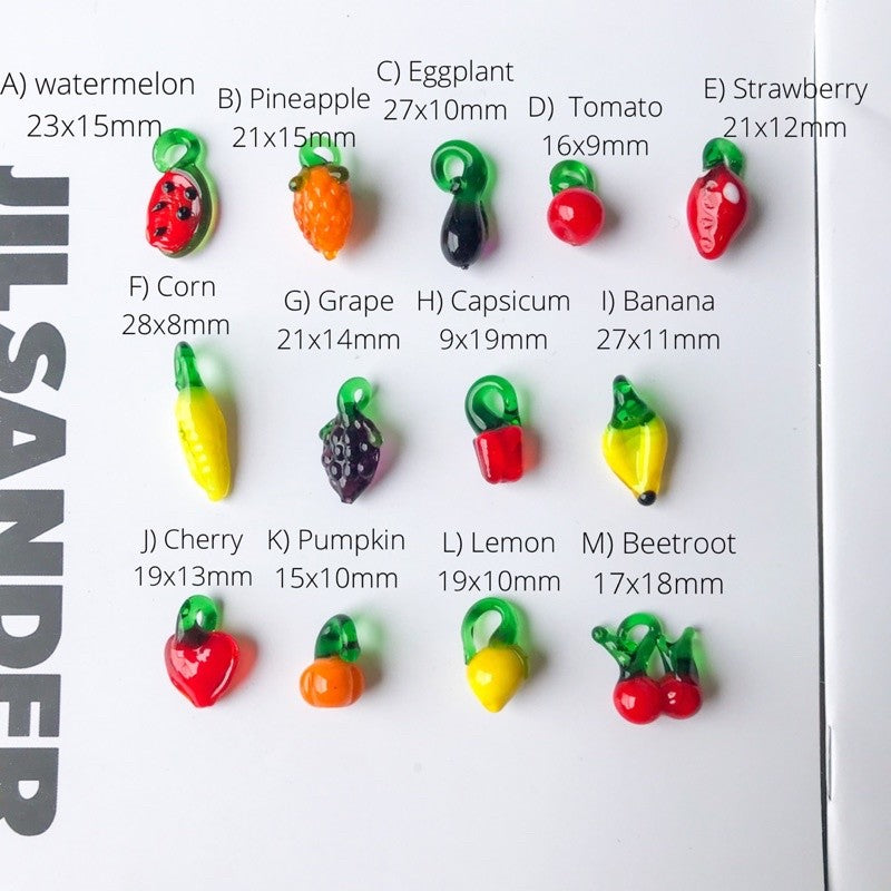 Fruit pendant glass beads pendant 1 pc for diy jewellery necklace