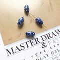 Porcelain beads pendant 1pc Flower porcelain blue tulip for diy jewellery