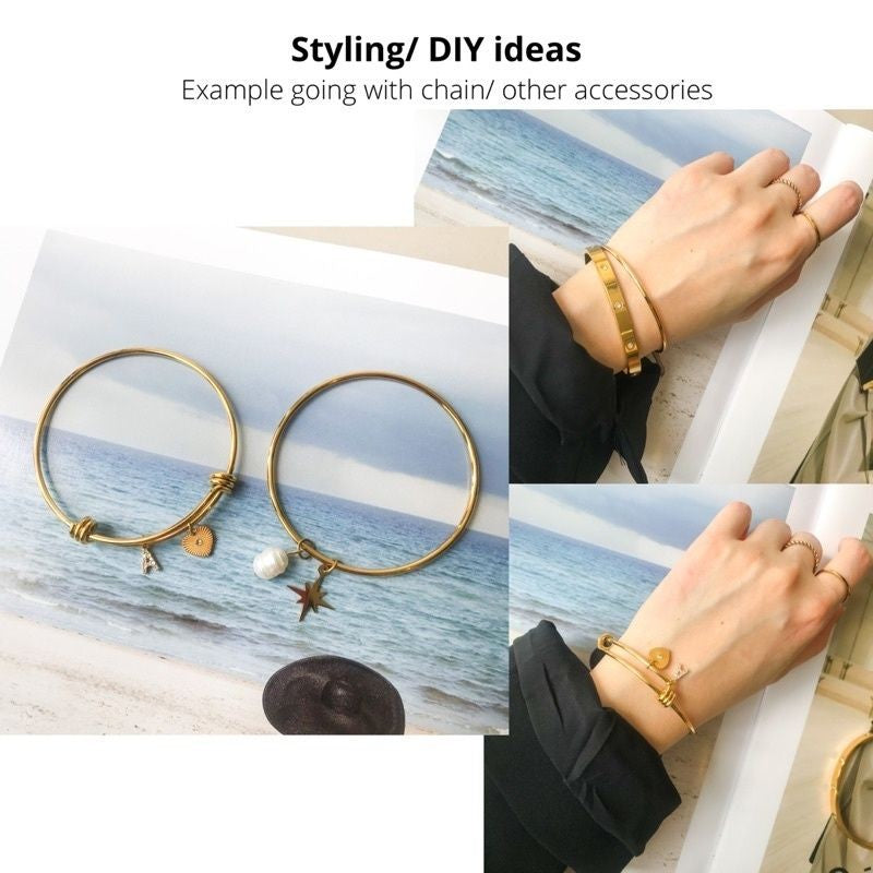 Stainless steel plain bangle