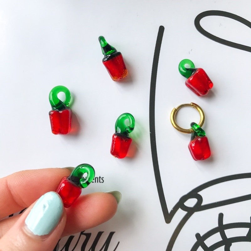 Fruit pendant glass beads pendant 1 pc for diy jewellery necklace