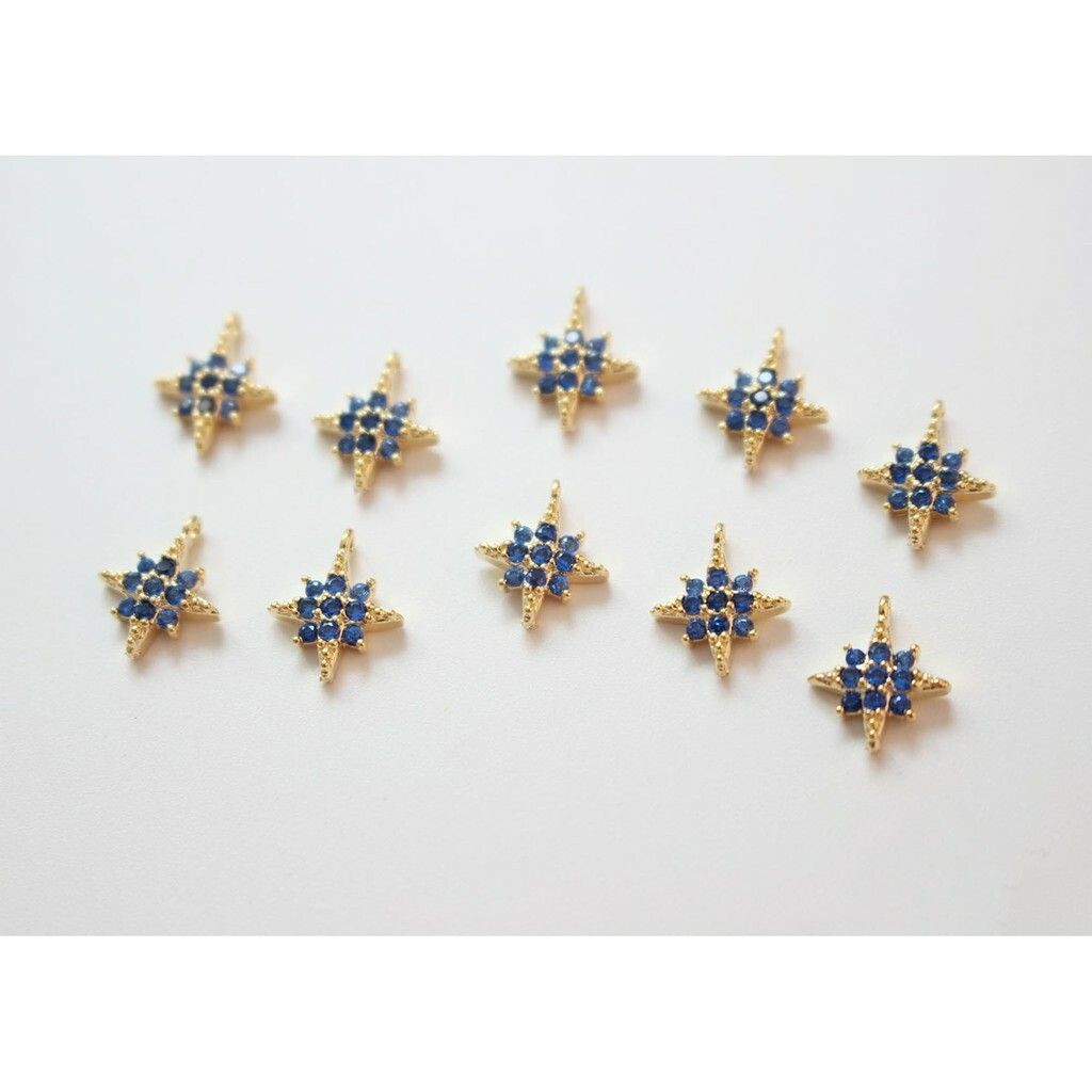 Star Pendant in Coloured Crystal - 14k Rolled Gold