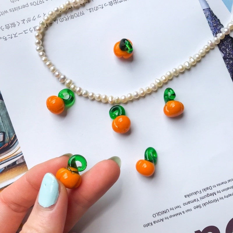 Fruit pendant glass beads pendant 1 pc for diy jewellery necklace