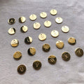 Alphabet letter GOLD colour round tag 12mm - Gold stainless steel
