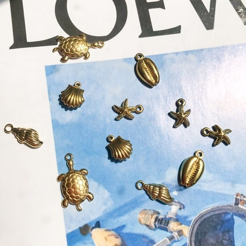 Sea creatures beach pendant shells - Stainless steel