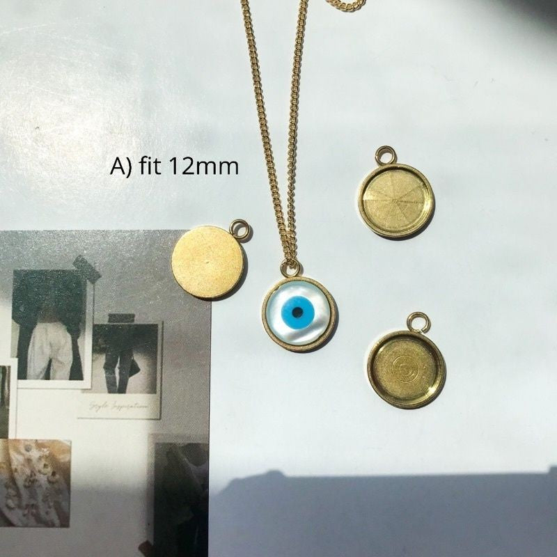 Stainless steel pendant base 1pc