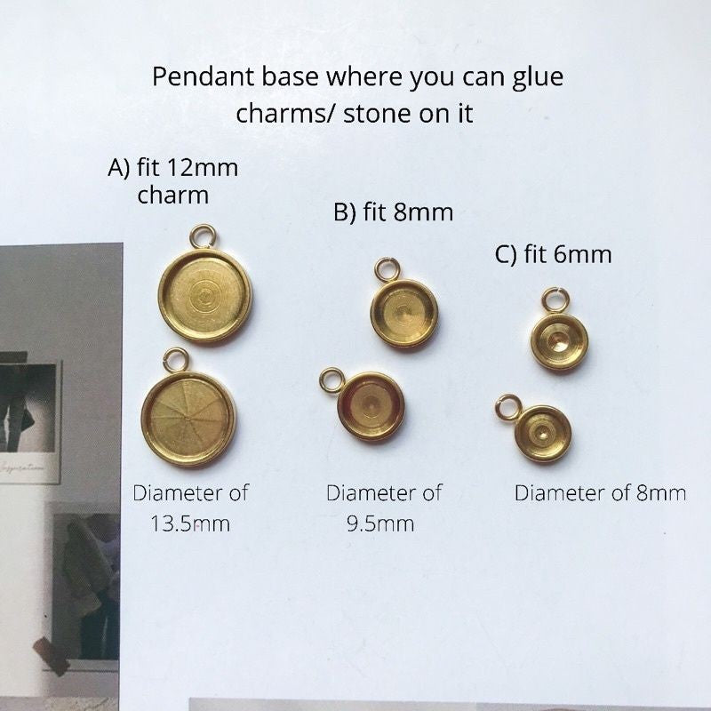 Stainless steel pendant base 1pc