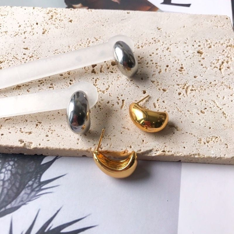 Droplet earrings stainlesss steel 1 pair