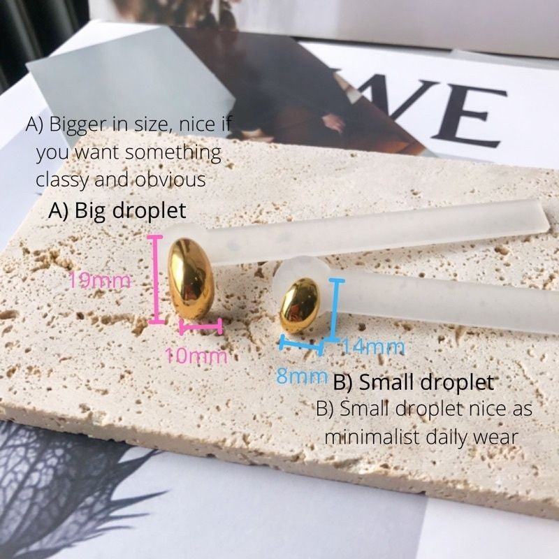 Droplet earrings stainlesss steel 1 pair
