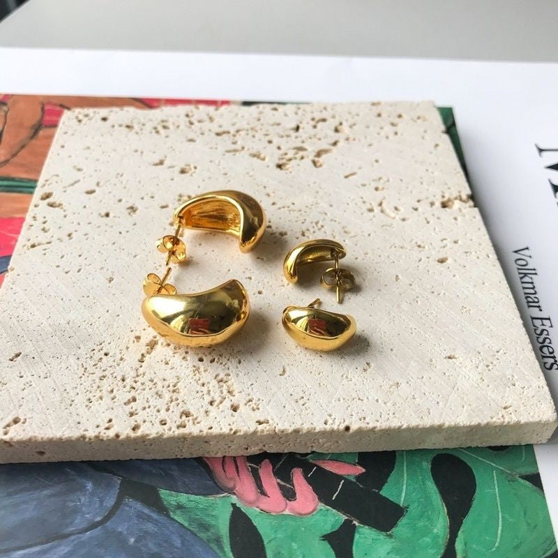 Droplet earrings stainlesss steel 1 pair