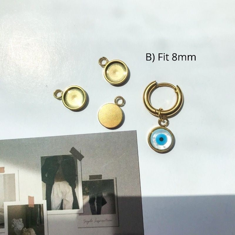 Stainless steel pendant base 1pc