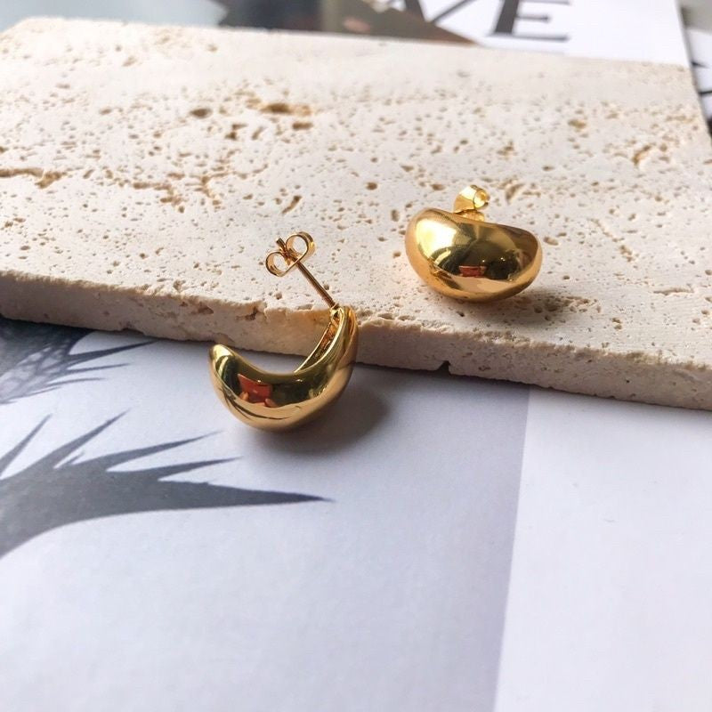 Droplet earrings stainlesss steel 1 pair