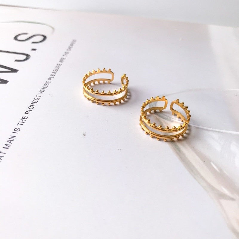 Gold stainless steel adjustable rings 1 pc/ tarnish resistant jewellery