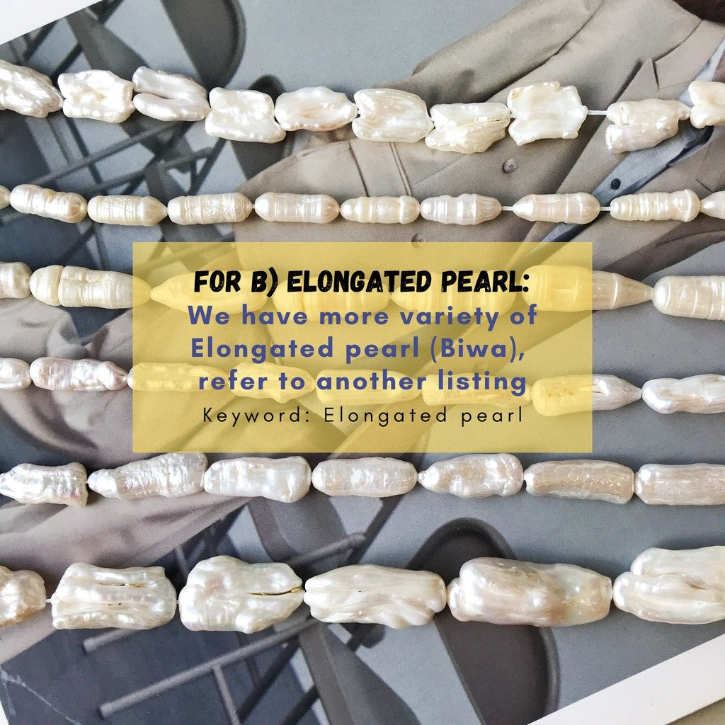 [1 strand] Freshwater pearls for diy/ Elongated pearls Teardrop pearl
