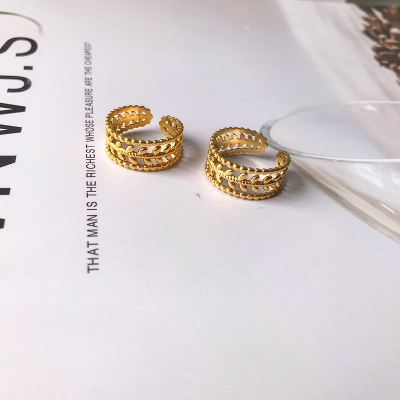 Gold stainless steel adjustable rings 1 pc/ tarnish resistant jewellery
