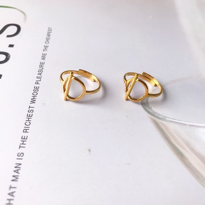 Gold stainless steel adjustable rings 1 pc/ tarnish resistant jewellery