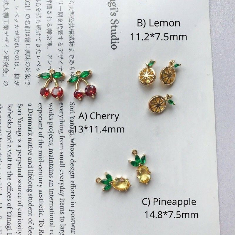 Cute Fruit Pendant 1pc - 14K Rolled Gold
