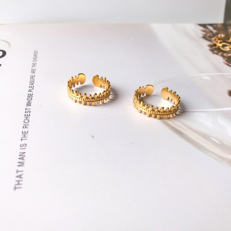 Gold stainless steel adjustable rings 1 pc/ tarnish resistant jewellery