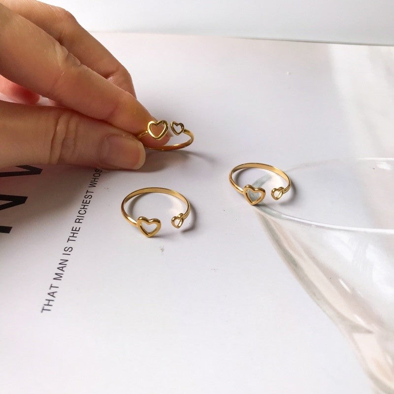 Gold stainless steel adjustable rings 1 pc/ tarnish resistant jewellery