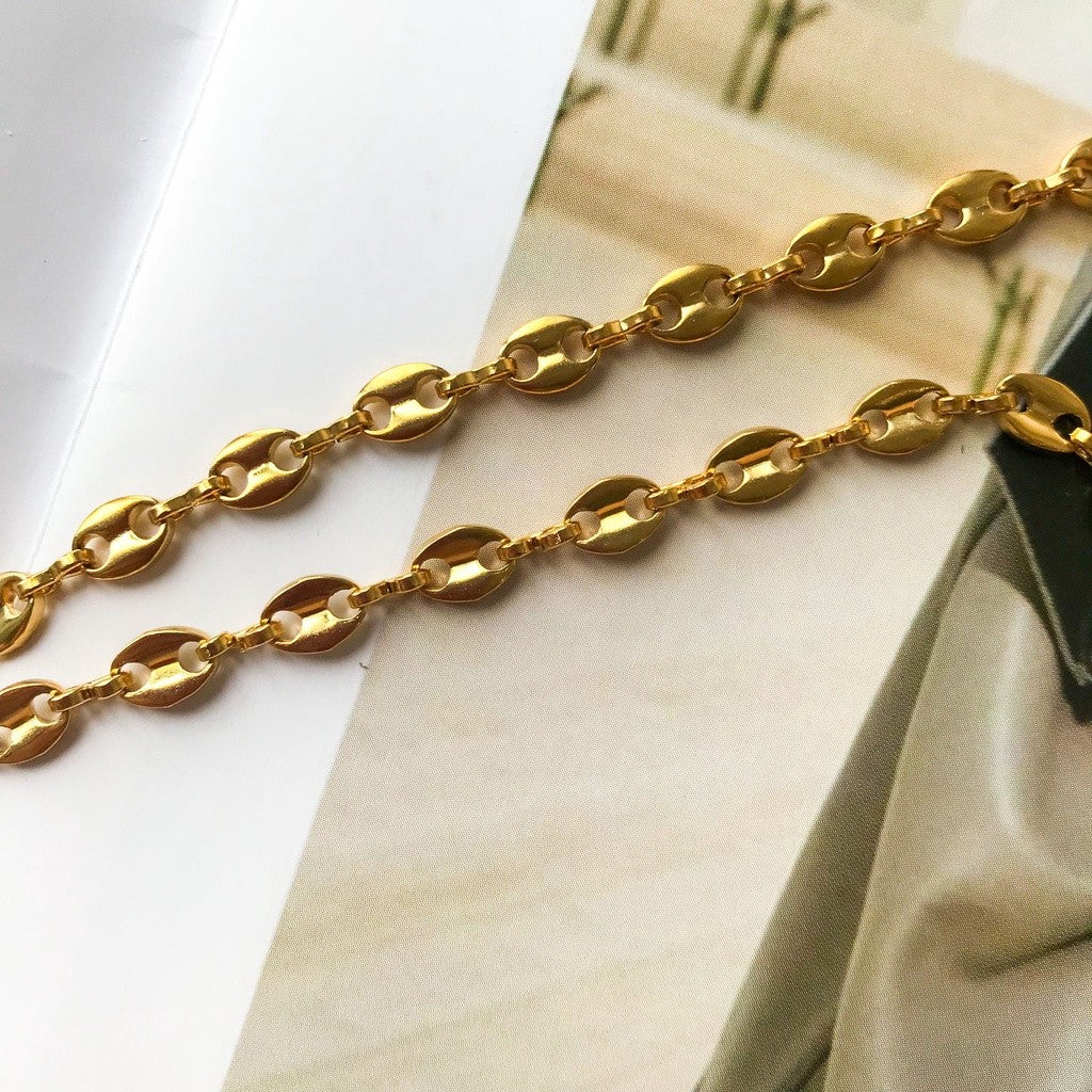 DIY Chain: Double hole Mariner coffee been chain - PVD stainless steel