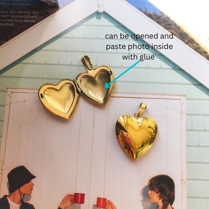 Big Love locket pendant - stainless steel gold pvd