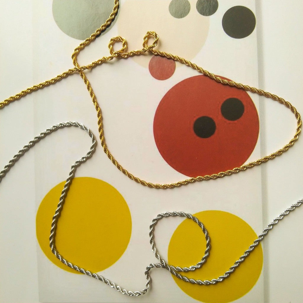 Rope Chain Necklace 1Pc - Gold & Stainless Steel