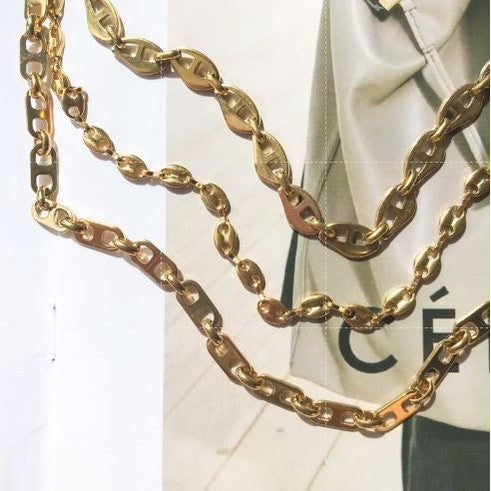DIY Chain: Double hole Mariner coffee been chain - PVD stainless steel
