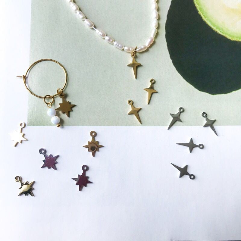 Stainless steel Star sparkle pendant