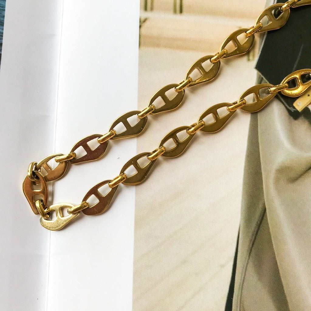 DIY Chain: Double hole Mariner coffee been chain - PVD stainless steel