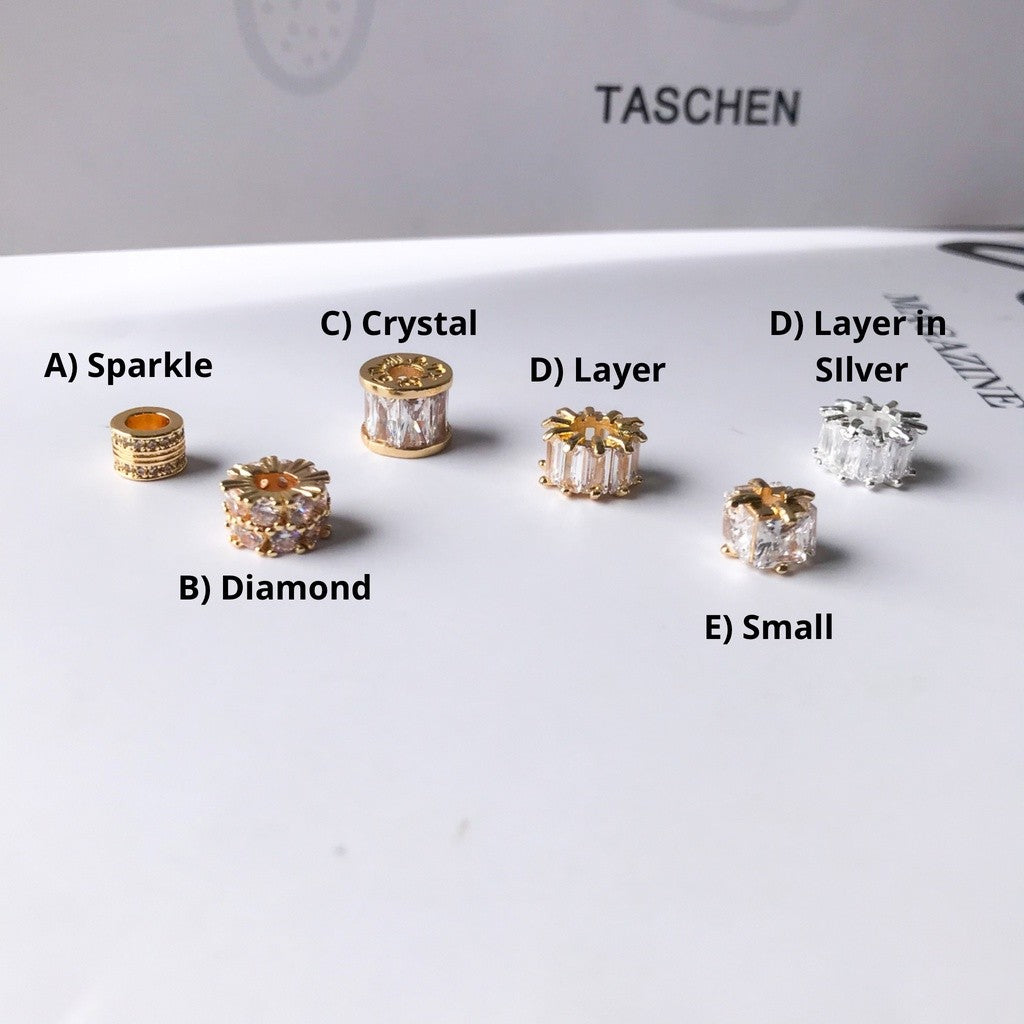 Round Sparkle Spacer Charms 1pc - 14K Rolled Gold