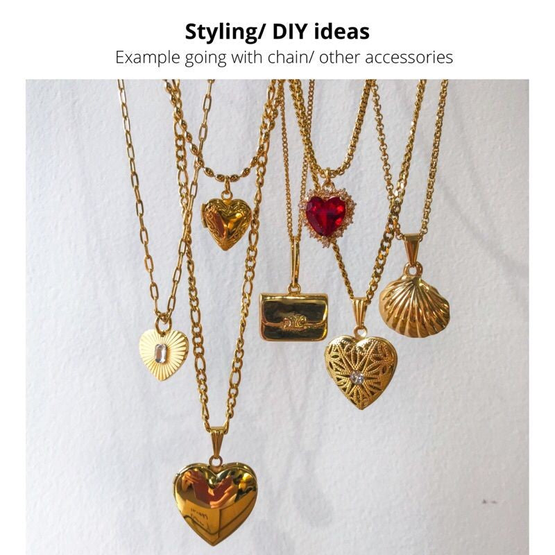 Big Love locket pendant - stainless steel gold pvd