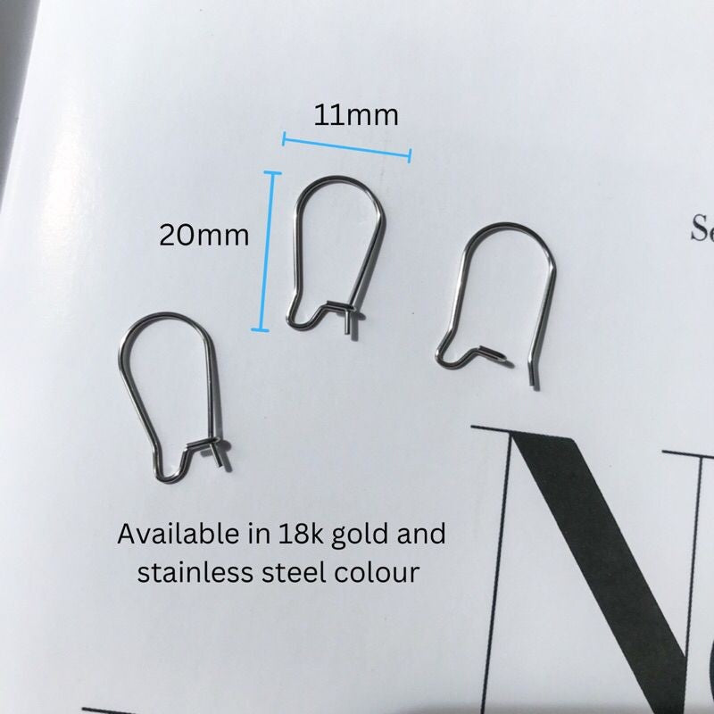 Stainless steel elongated hoop huggies 1 pair