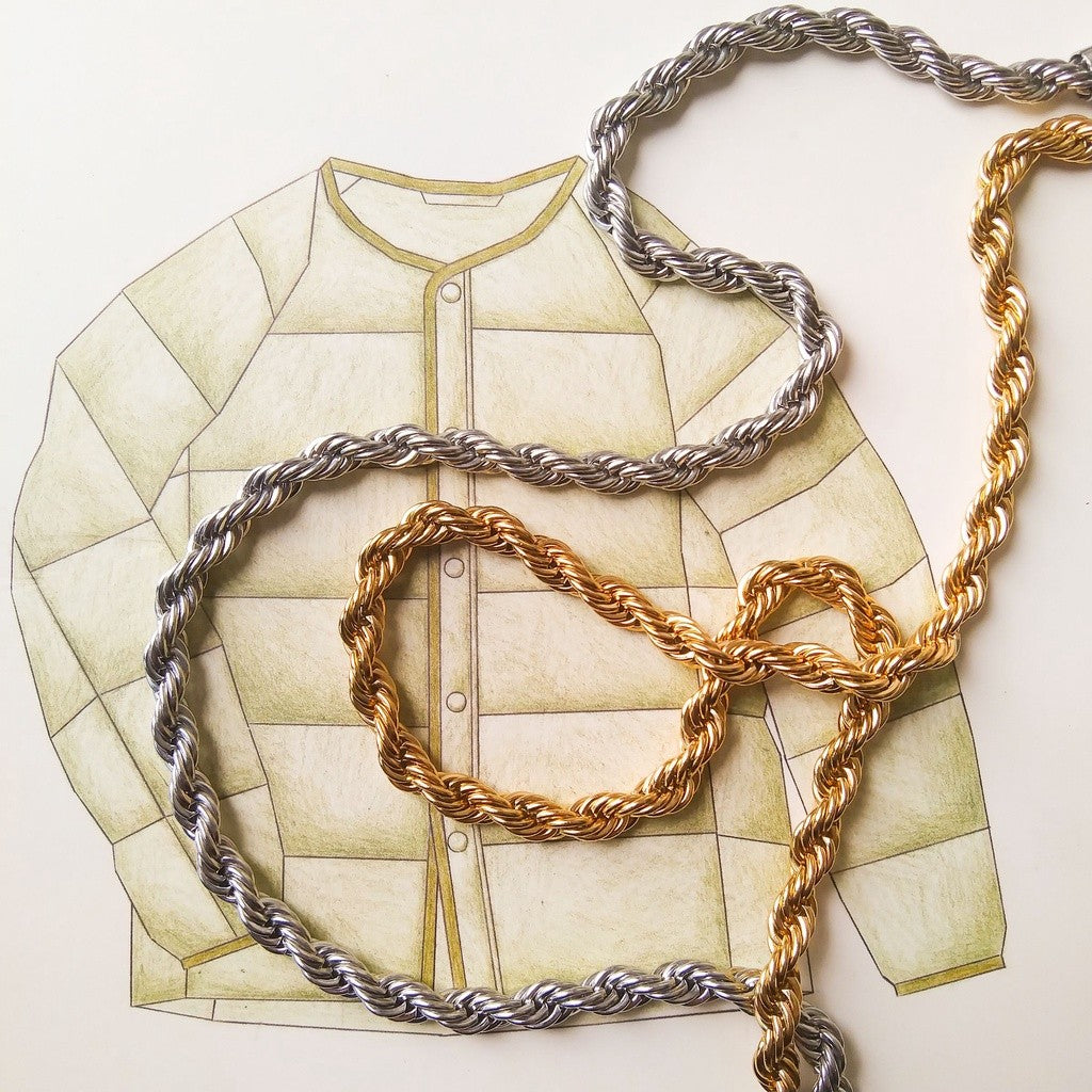 Rope Chain Necklace 1Pc - Gold & Stainless Steel