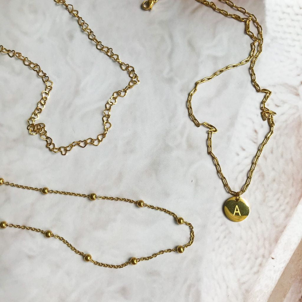 [Ready Necklace] GOLD colour Stainless steel tarnish free necklace 1pc