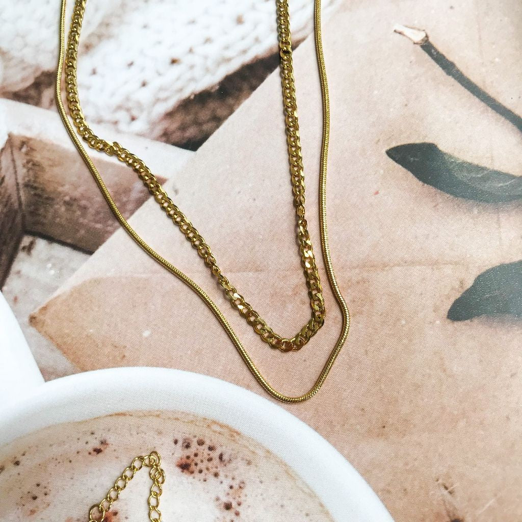 [Ready Necklace] GOLD colour Stainless steel tarnish free necklace 1pc