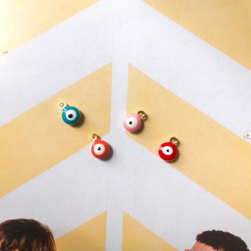 Evil eye in enamels pendant 1 pc - Stainless steel