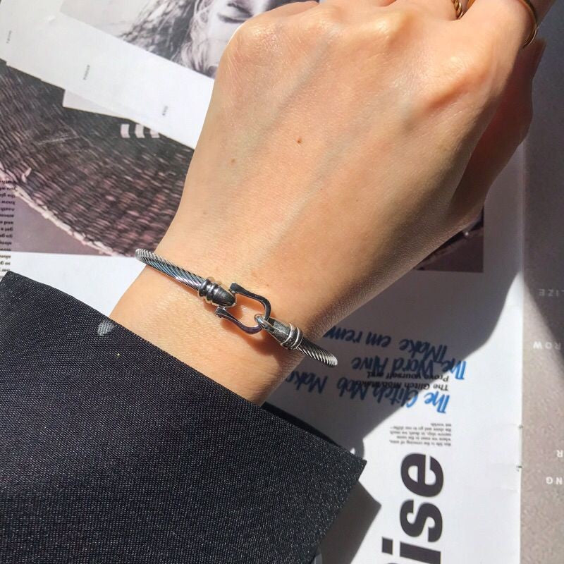 Stainless steel bangle with opening 1 piece