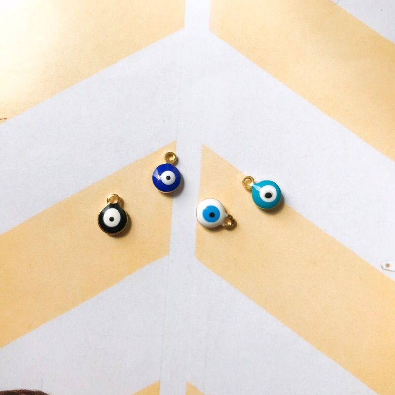 Evil eye in enamels pendant 1 pc - Stainless steel